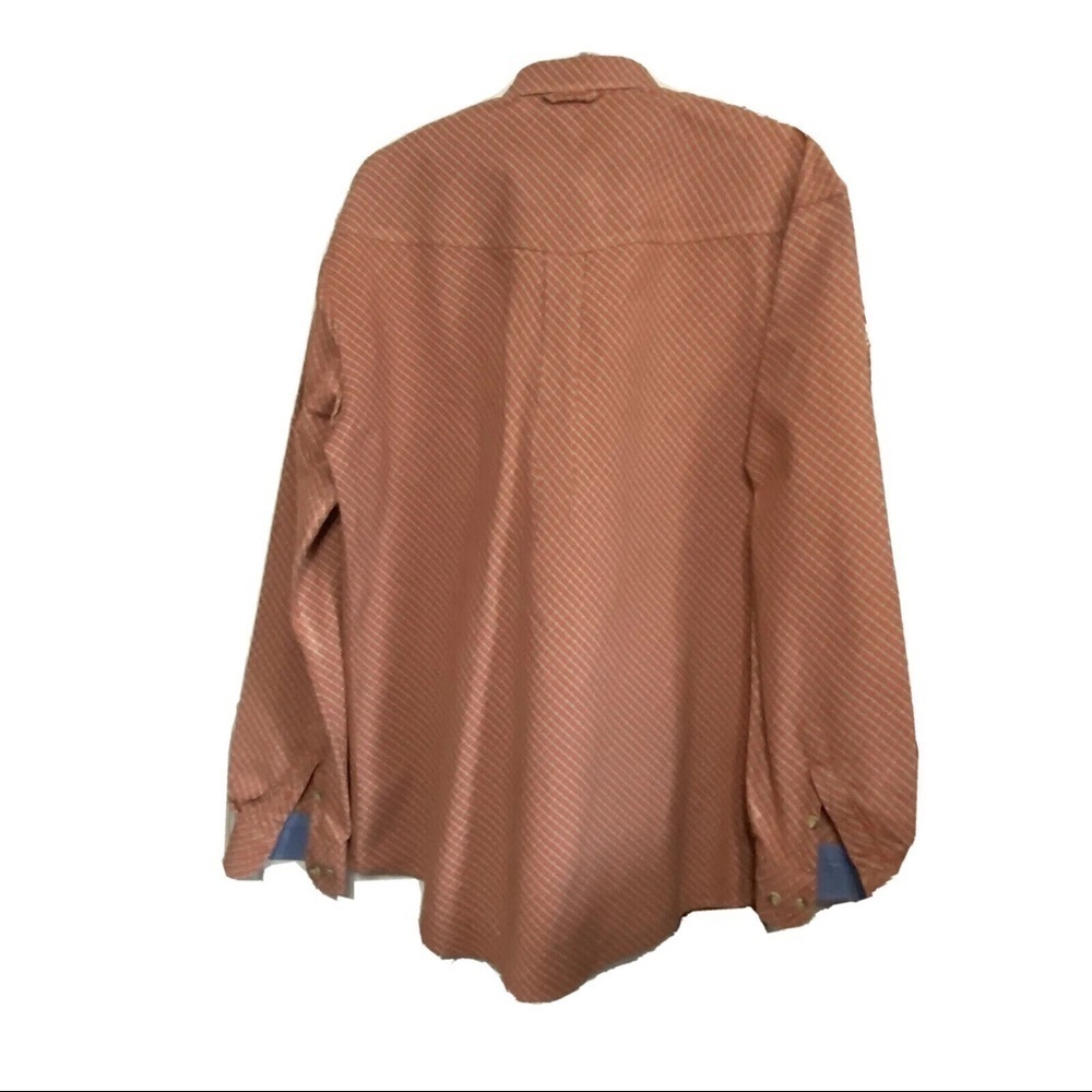 Roper Mens Diamond Plaid Orange Western Shirt Long Sleeve Button Down Sz… - Picture 5 of 9